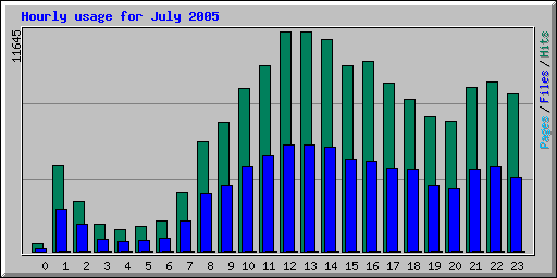 Hourly usage for July 2005